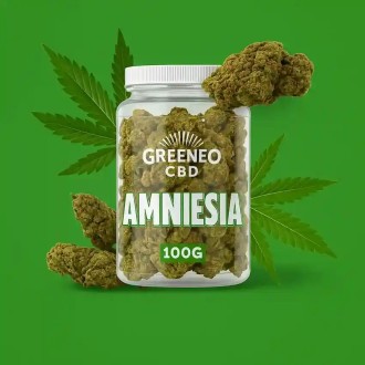 Greeneo brand CBD flowers 100g Amnesia 13%