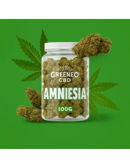 Greeneo brand CBD flowers 100g Amnesia 13%