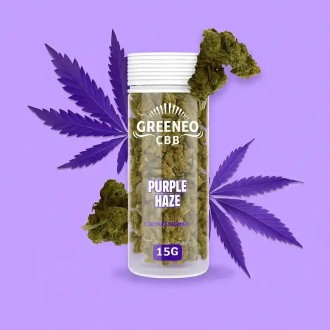 Greeneo brand 15g Purple Haze 6% CBD flower jar