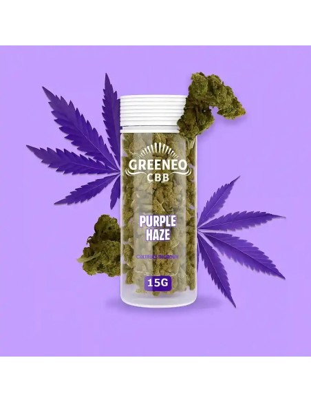 Pot de fleur de CBD 15g Purple Haze 6% de la marque Greeneo
