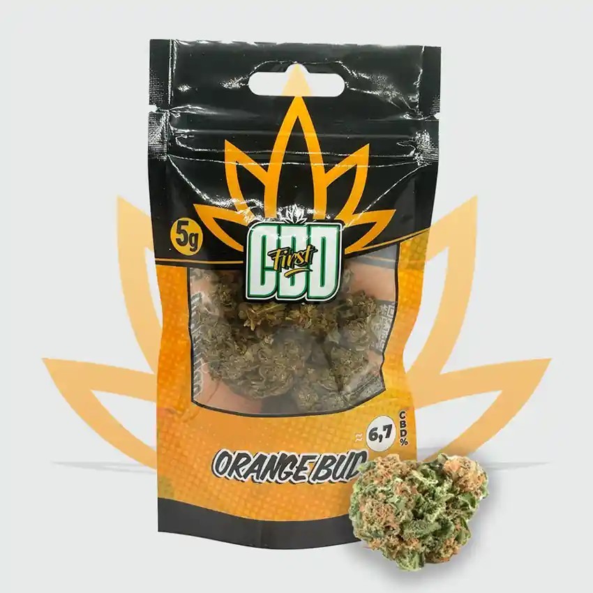 Orange bud CBD flower 5.98% from the CBD First brand