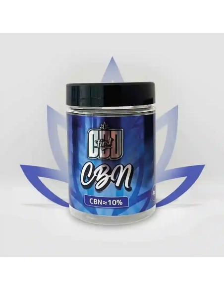 CBN Flower 10% from CBD First brand in a jar