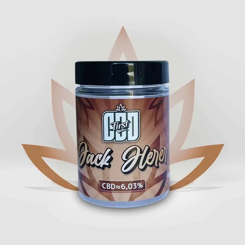 Fleur de CBD Jack Herer 6,03% de la marque CBD First en pot