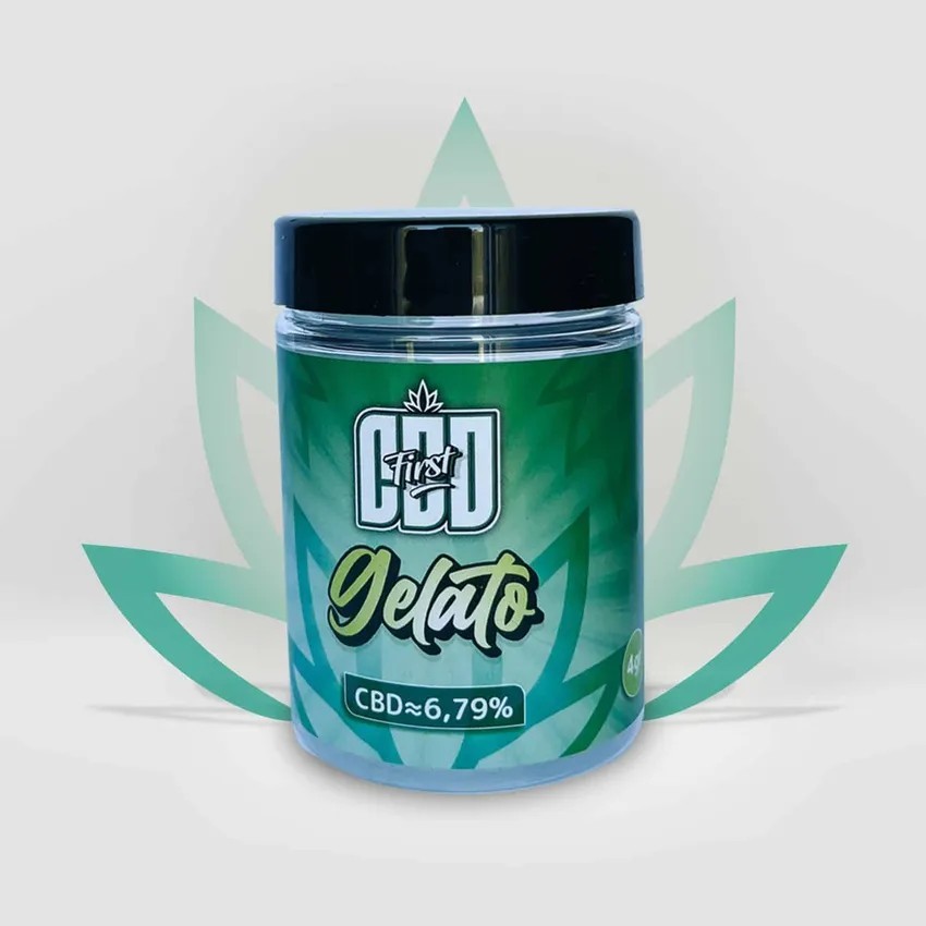 Gelato CBD Flower 6.79% from CBD First in a jar