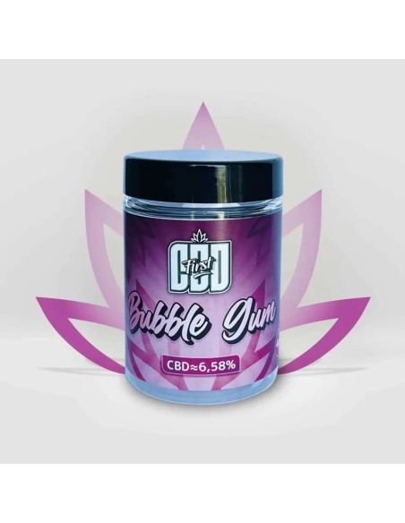 Bubble Gum CBD Flower 6.58% from CBD First in a jar