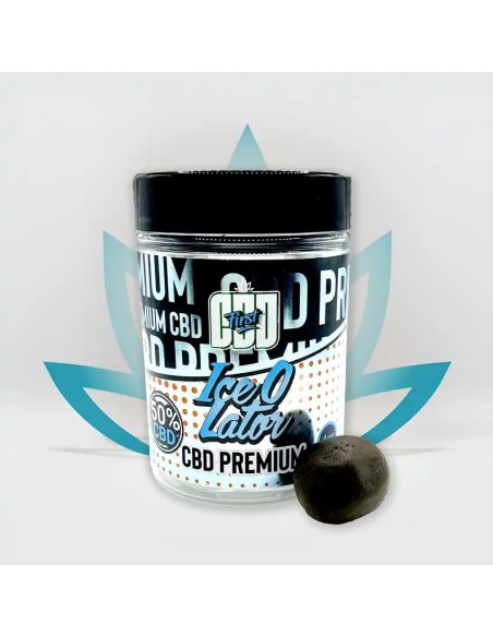 Ice O Lator 50% CBD resin in a jar from the CBD First brand
