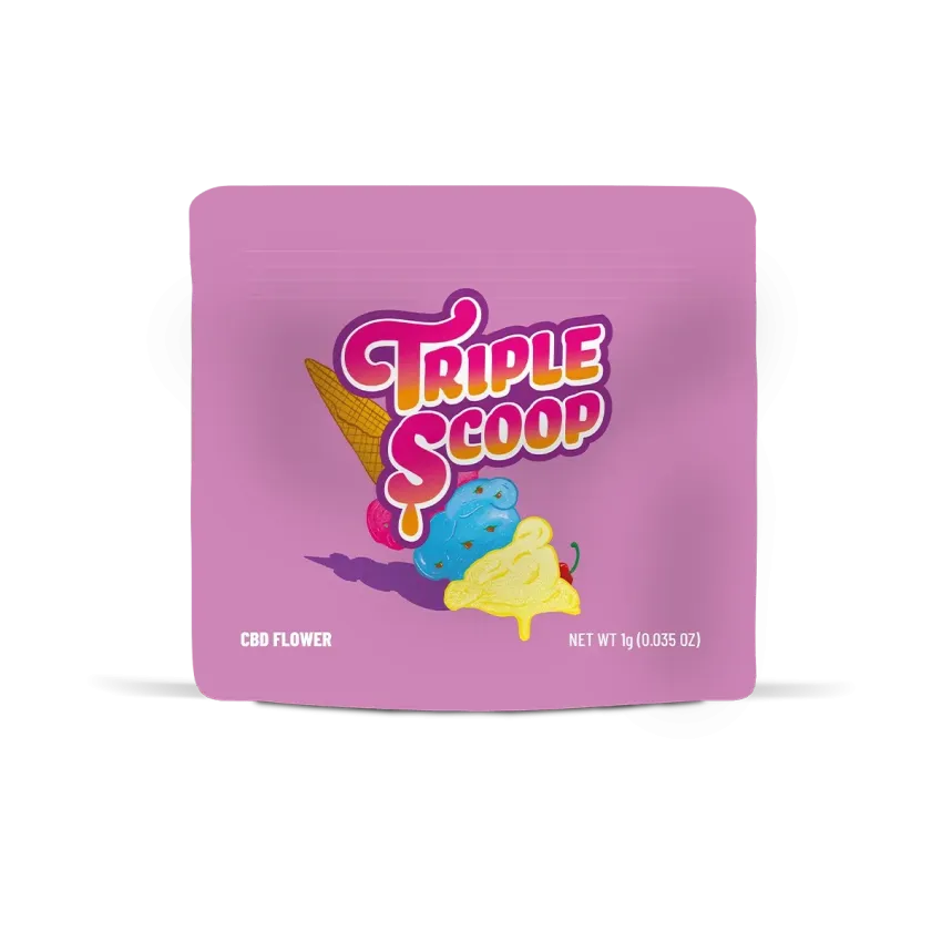Sachet de fleurs de CBD Triple Scoop de Cookies en 1 gramme
