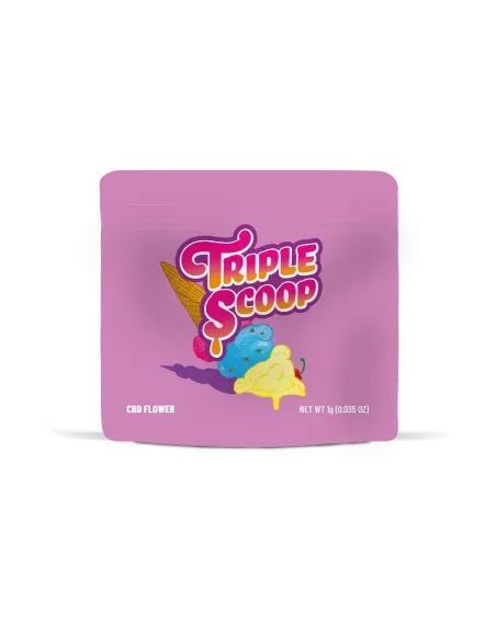 Sachet de fleurs de CBD Triple Scoop de Cookies en 1 gramme