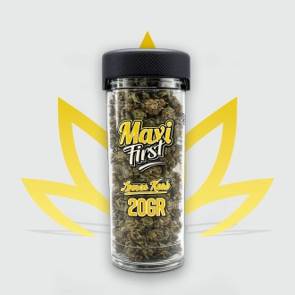 20g jar of Lemon Kush CBD flowers from the Maxi First range by CBD First