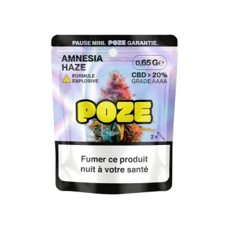 Sachet de 0,65g de fleur de CBD Amnesia Haze de la formule explosive de Poze
