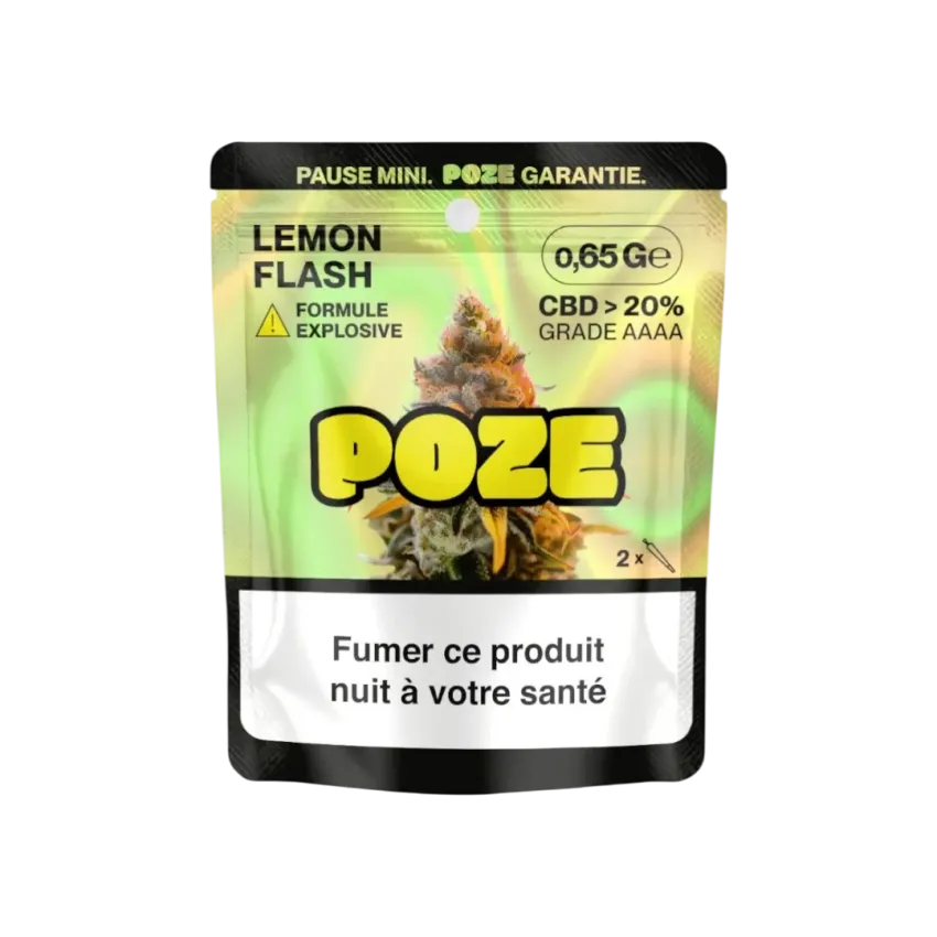 Sachet de 0,65g de fleur de CBD Lemon Flash de la formule explosive de Poze