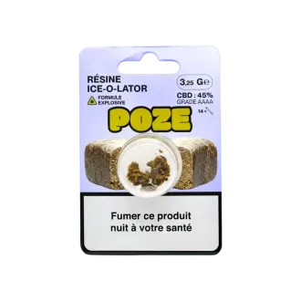1.25g pack of Ice O Lator CBD resin from Poze's explosive formula