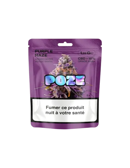 Sachet de 1,25g fleur de CBD Purple haze de la marque Poze