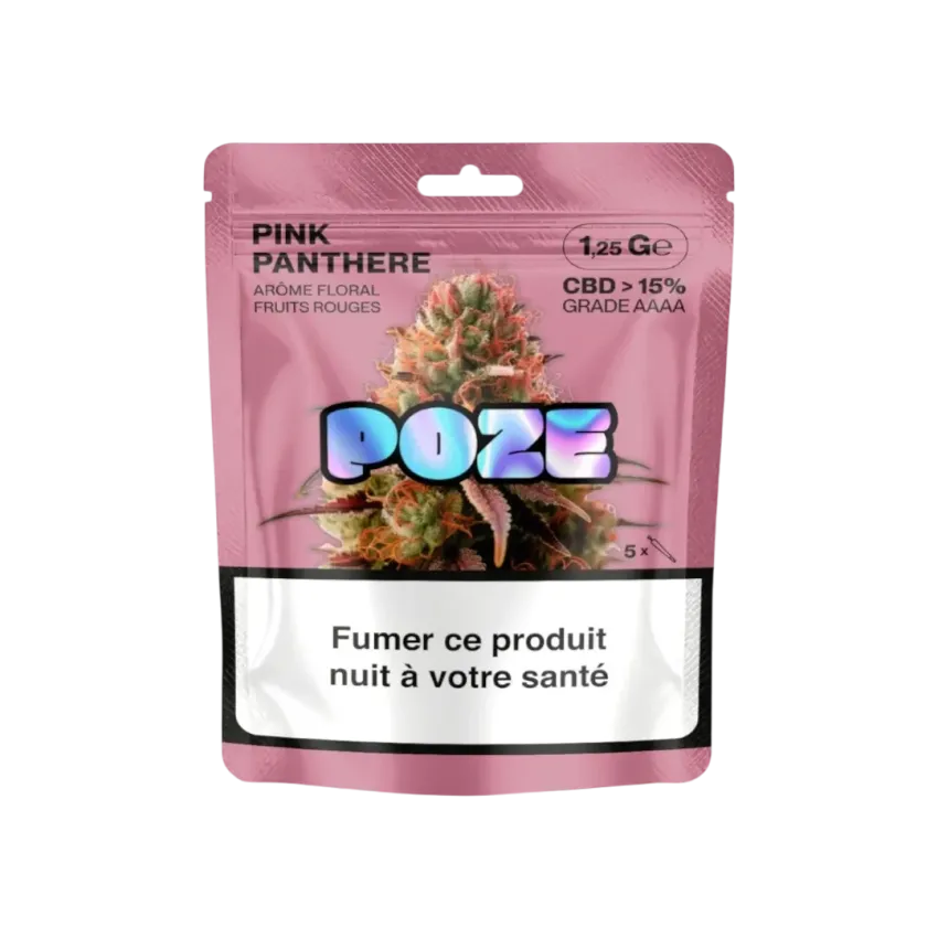 Sachet de 1,25g fleur de CBD Pink Panthere de la marque Poze
