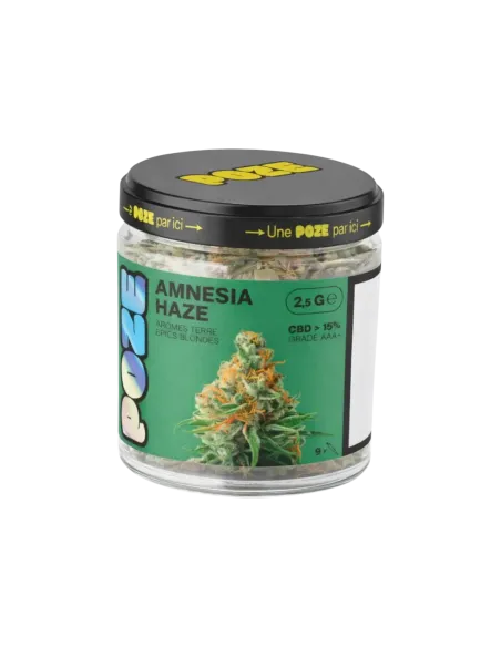 Pot de 2,5g fleur de CBD Amnesia Haze de la marque Poze