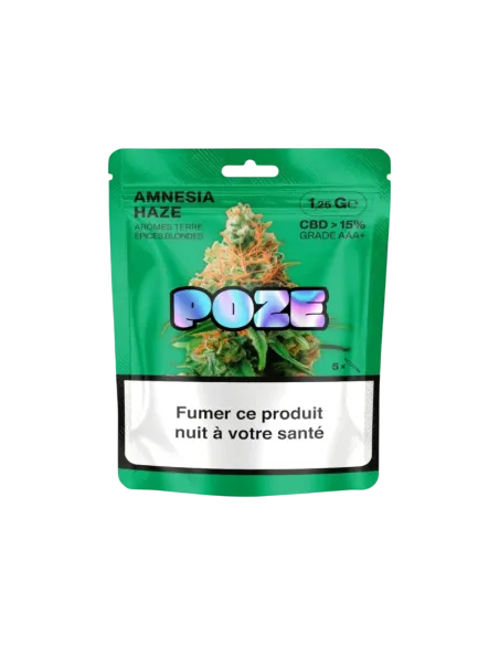 Sachet de 1,25g fleur de CBD Amnesia Haze de la marque Poze