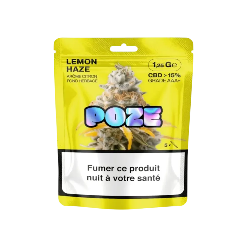 Pot de 1,25g fleur de CBD Lemon Haze de la marque Poze