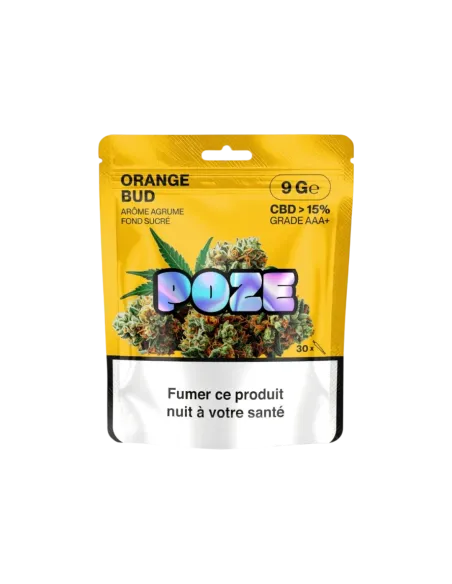 Sachet de 1,25g fleur de CBD Orange Bud de la marque Poze