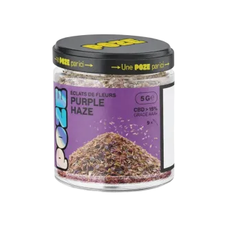 Pot de 5g d'éclats de Purple Haze de CBD Trim de la marque Poze