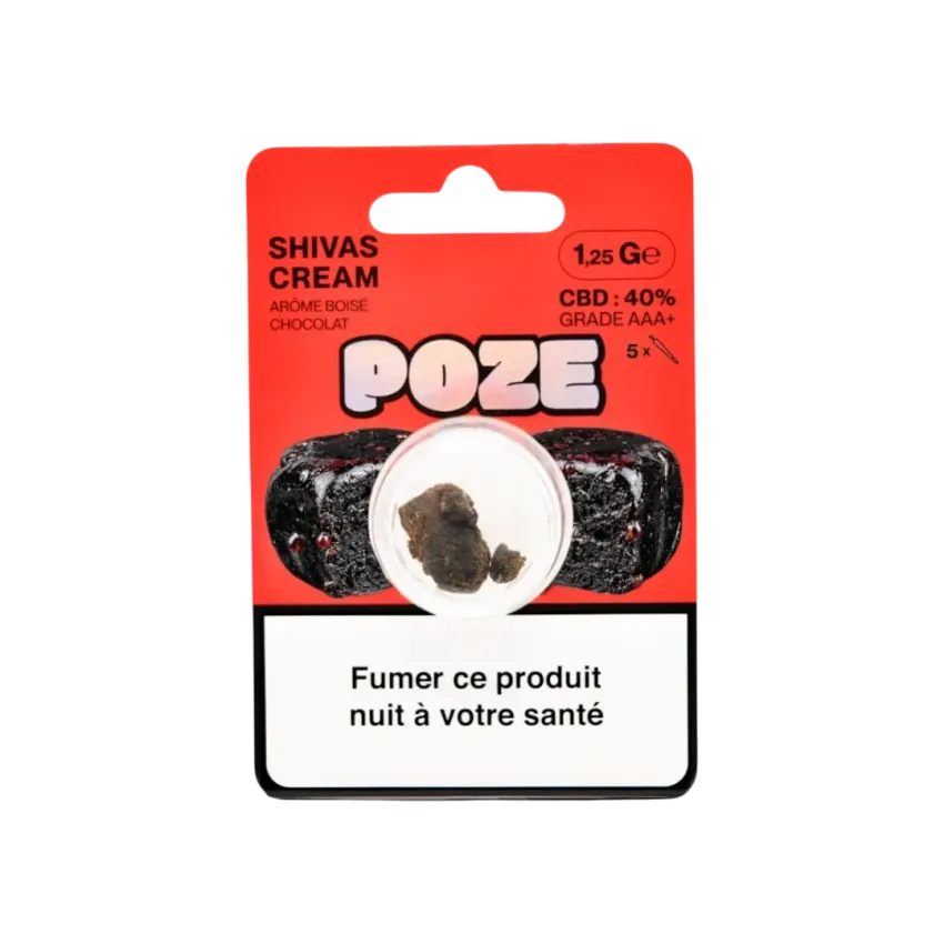 Pack de 1,25g de résines de CBD Shivas Cream de la marque Poze