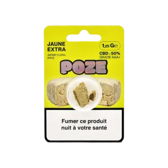 1.25g pack of Poze brand Extra Yellow CBD resins