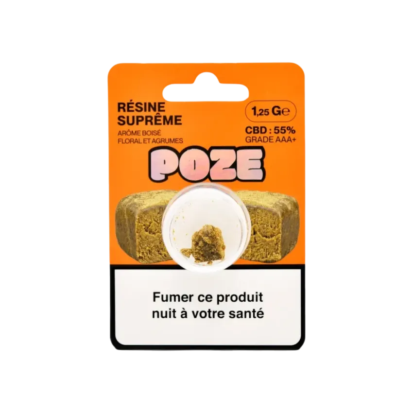 Pack de 1,25g de résines de CBD Suprême de la marque Poze