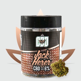 Nouveau Format - Fleur de CBD Jack Herer 6,03% de la marque CBD First en pot