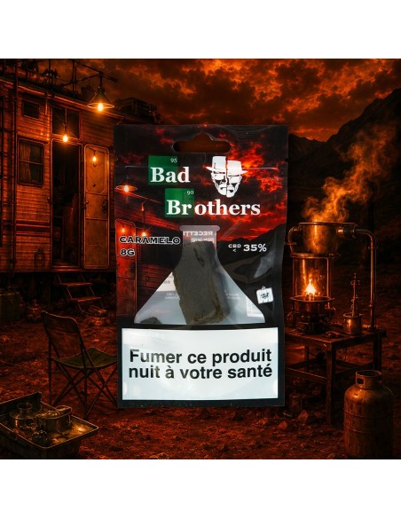 Sachet de résine de CBD 8g de Caramelo de la gamme Bad Brothers de la marque CBD First