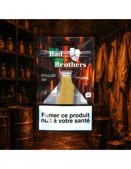 Sachet de résine de CBD 8g de Pollen de la gamme Bad Brothers de la marque CBD First