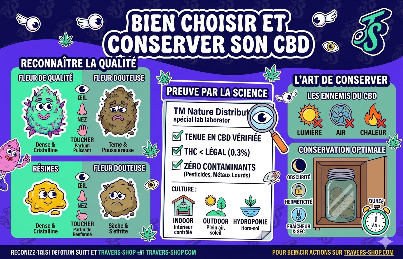 Bien choisir et conserver son CBD (qualité, analyses)